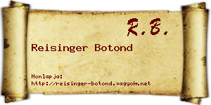 Reisinger Botond névjegykártya